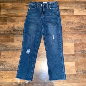 YMI dream jeans, dark blue, size 7/28, high-rise anklet